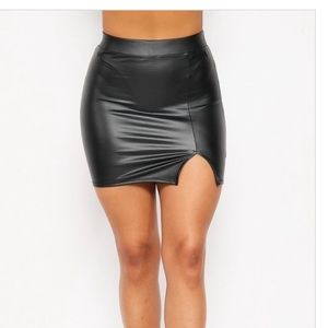 Brand new black faux leather skirt